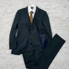 パーフェクトスーツファクトリー スーツセット ベスト ウールポリ【2XL】黒