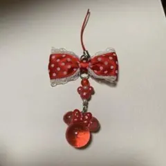 ミニーマウス　赤いストラップ