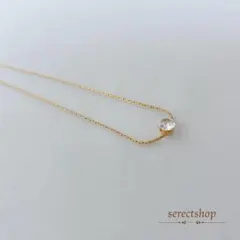 赤字覚悟‼️レディースネックレス　ゴールド　ステンレスジルコニアダイヤ　一粒一石