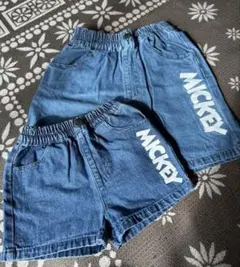 futa futa ミッキー柄 デニムハーフパンツ 80センチ　130センチ