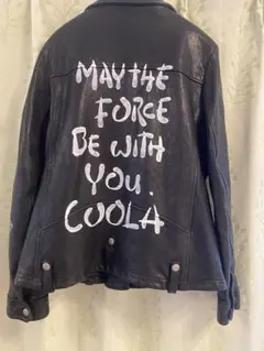 レザーライダースジャケット メッセージ入り　COOLA