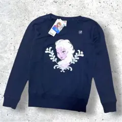 新品タグ付き UNIQLO ユニクロ アナ雪 トレーナー エルサ S ネイビー