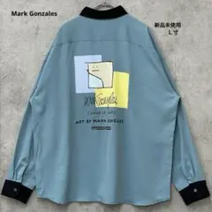 【新品未使用】 Mark Gonzales マークゴンザレス 長袖シャツ ブルー