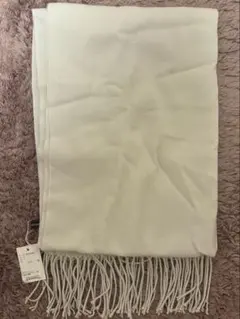 Angoulême（アングレーム）ホワイト ラメあり マフラー フリンジ付き