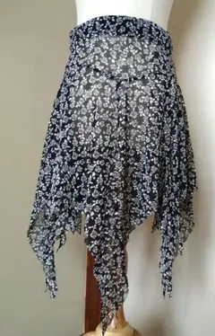 ラテン系 ダンスレッスンウェア 透け感ありオーバースカート