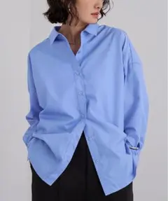 CLEL バルーン袖 ルーズ レギュラーカラーシャツ M ブルー系 ユニ
