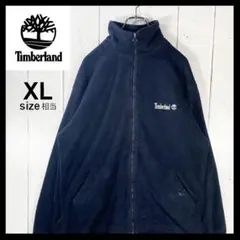 ティンバーランド フリースジャケット 刺繍ロゴ 90s 古着 XL相当 ネイビー