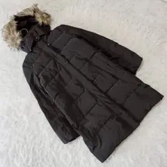 『ユニクロ』 (S) フーデッドダウンコート ファー 2way ベルト付き