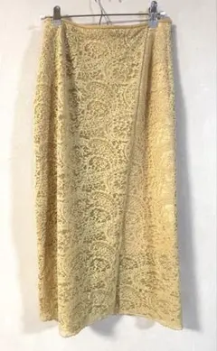 Spick & Spanレース タイトロングスカート 黄色