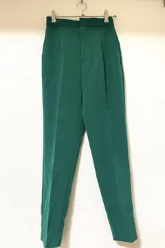 GU ストレッチテーパードパンツ XS グリーン緑スラックスパンツ