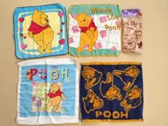 【未使用】クマのプーさん　ハンドタオル　ハンカチ　5枚セット