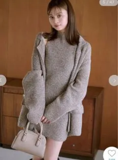 snidel ミニニットワンピース&ニットジャケット　グレー