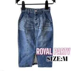 ⭐️A965⭐️ ROYAL ♥ フロントフリット タイト デニムスカート ミディのサムネイル