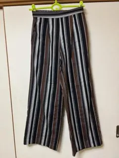 AZUL ストライプ ワイドパンツ ウエストゴム