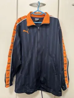 PUMA トラックジャケット ネイビー オレンジ ロゴテープ