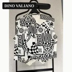 DINO VALIANO 総柄 ベスト 幾何学 モノトーン 40 ヴィンテージ