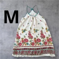 ワンピース レディース ノースリーブ 春夏 キャミワンピース 花柄プリント