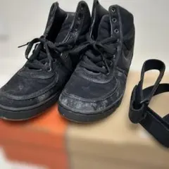 Nike バンダルハイキャンバスブラック スニーカー ベルクロストラップ 27