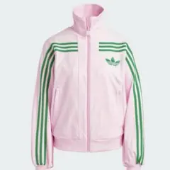 adidas originalベロアトラックジャケット ピンク グリーン