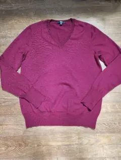 UNIQLOユニクロ　ウール100%　Vネック薄手セーター　Lサイズ