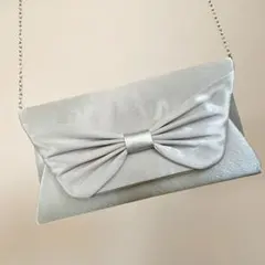 バッグ　ショルダーバッグ　綺麗め　結婚式　パーティーバッグ　シルバー　グレー