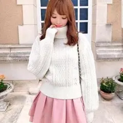 専用ミシェルマカロン タートルネックケーブルニットトップス セーター