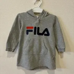 FILA フード付きグレー長袖 ワンピース　90サイズ　フィラ