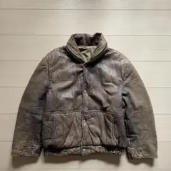 70s 80s レザージャケット リバーシブル ナイロンジャケット ラムレザー