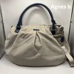 Agnes b アニエスベー ナイロン 2way ショルダートートバッグ