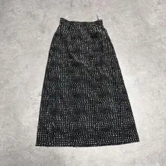 t.b センソユニコ 総柄スカート 黒 ドット モード ロングスカート シアー