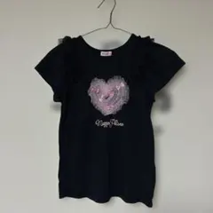 M*Y様 メゾピアノ フリルが可愛いブラック Tシャツ 140