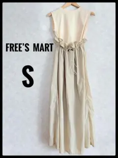 FREE'S MART ノースリーブ異素材ドッキングワンピース　ベージュ　S
