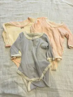 松屋 ベビー肌着 ロンパース 3枚セット 70cm 綿混 ワッフル生地