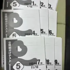 ✳️四谷大塚　公開組分けテスト　1〜9回 5年　2024年度4科目　解答解説付き