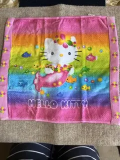 希少 キティちゃん ハローキティ タオルケット カオハナハナ 千鳥格子