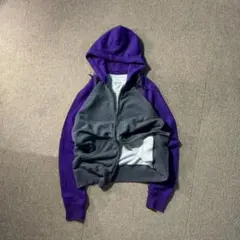 00s OLD UNIQLO メンズL ダブルジップパーカー ラグランスウェット