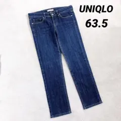 【ユニクロ】スリムフィットジーンズ デニム (63.5) ブルー ストレート