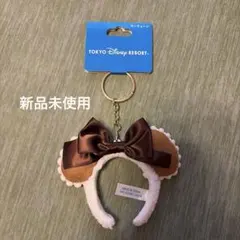 ディズニー カチューシャ キーホルダー キーチェーン ブラウン ミニー