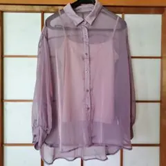 GRL シアーシャツ 長袖 パープルのサムネイル