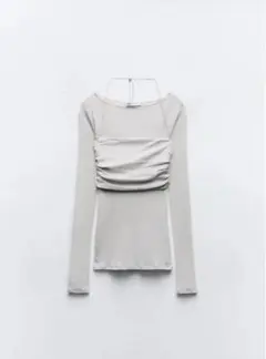 zara セミシアー クロップド Tシャツ Sサイズ