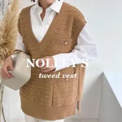 【美品】NOLLEY'S 定価1.6万ツイード柄ベスト web限定 金ボタンのサムネイル