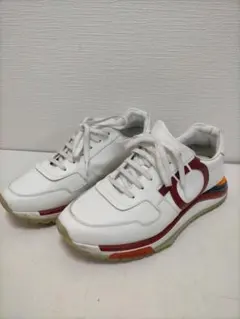 Ferragamo フェラガモ レザースニーカー　白　赤　251117-5Y