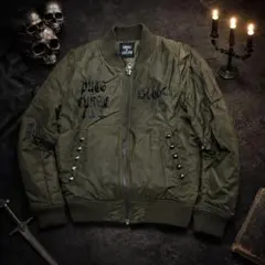レア ゴーストオブハーレム MA-1フライトジャケット カーキ y2k スタッズ