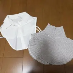 3/28まで ホワイト ストライプ柄 シャツ タートルネック 風