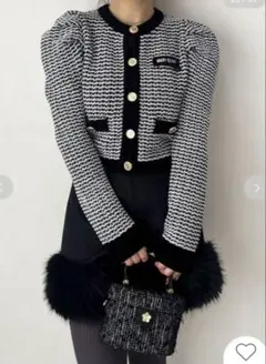 LILY BROWN×MARY QUANTツイードニットカーディガン