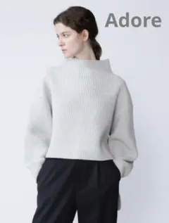 ADORE アドーア カシミア混 メランジフロントショートトップス ニット