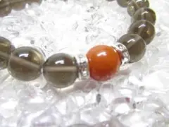 ◇【スモーキークォーツ/オレンジアベンチュリン】メンズブレスレット