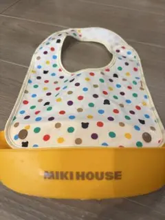 MIKI HOUSE 多色ドット柄 お食事エプロン