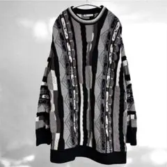 【ZARA/ザラ】(L)3D総柄コットンニットセーター オーバーサイズ