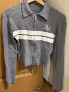 GRL ロゴ刺繍配色ラインダブルジップニットトップス[gn207]